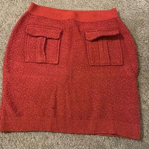 Anthropologie, orange mini skirt woven sweater material never worn